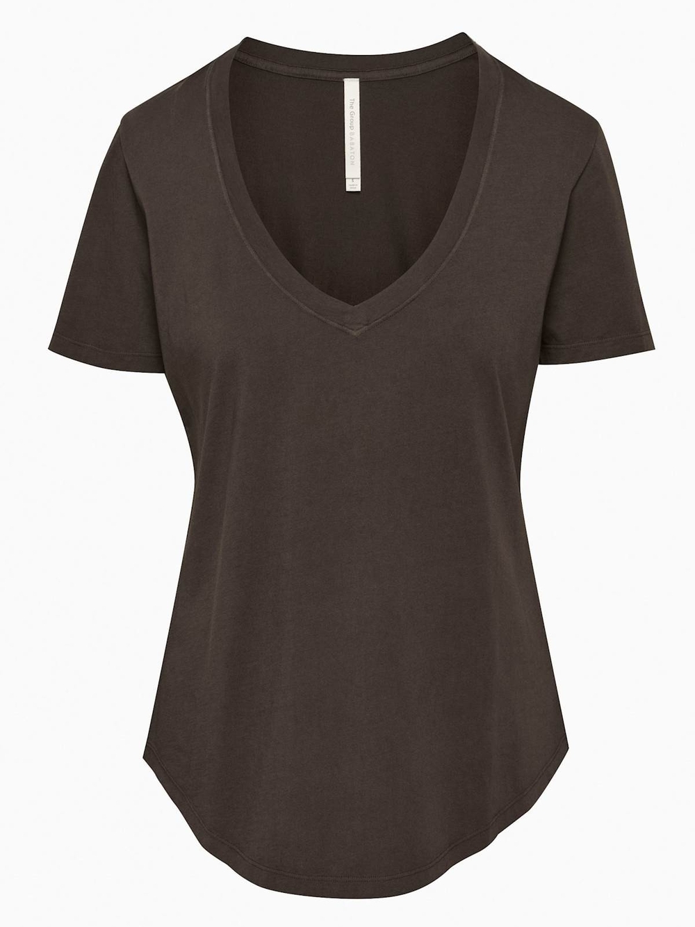 Aritzia The Group by Babaton FOUNDATION V-NECK T-SHIRT In Rich Cocoa Size 2xs